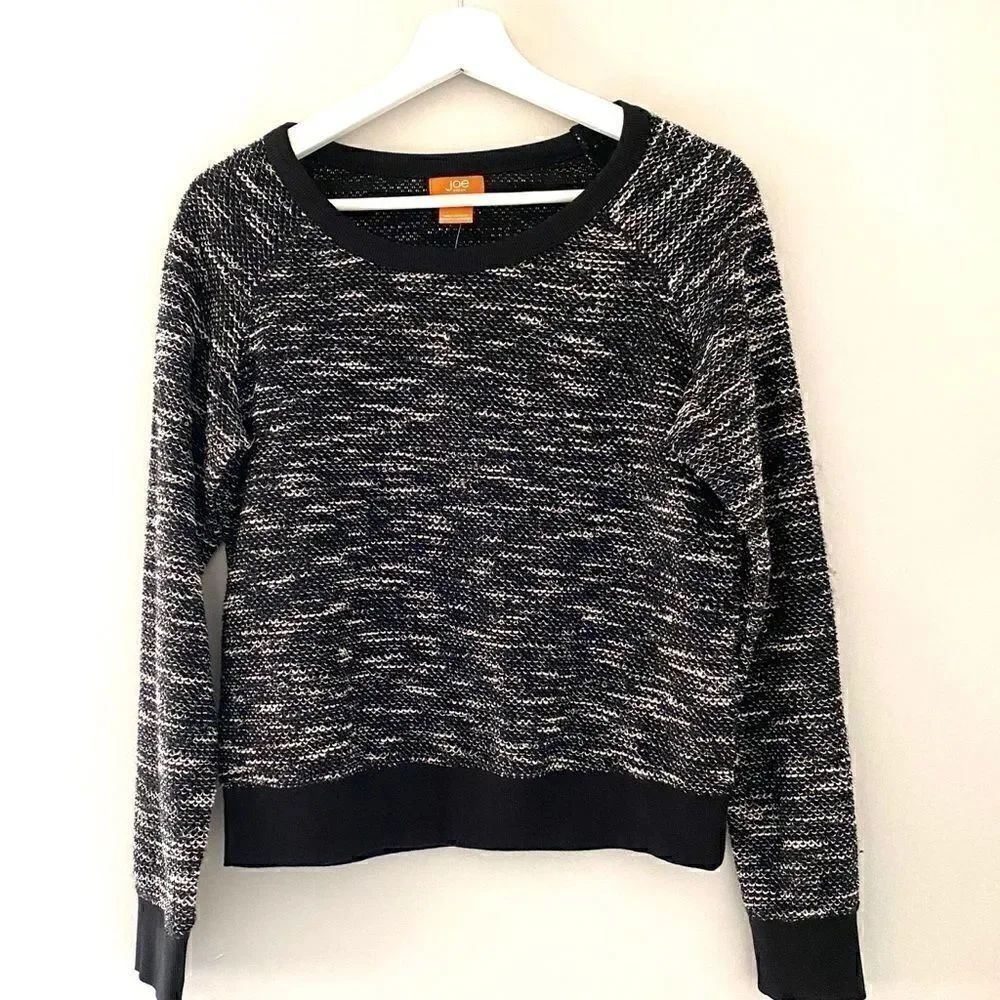 Joe Fresh Black space dye sweater small NWT